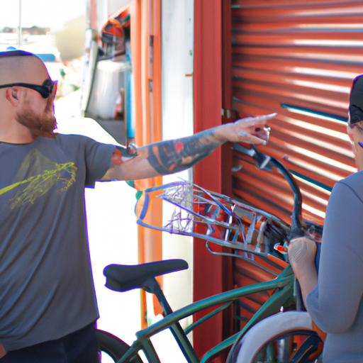 Engaging in a conversation with the bike owner about storage solutions.