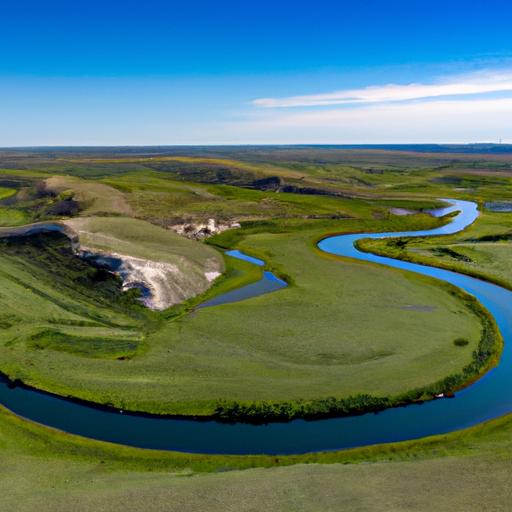 The White Knife river majestically winds its way through stunning landscapes.